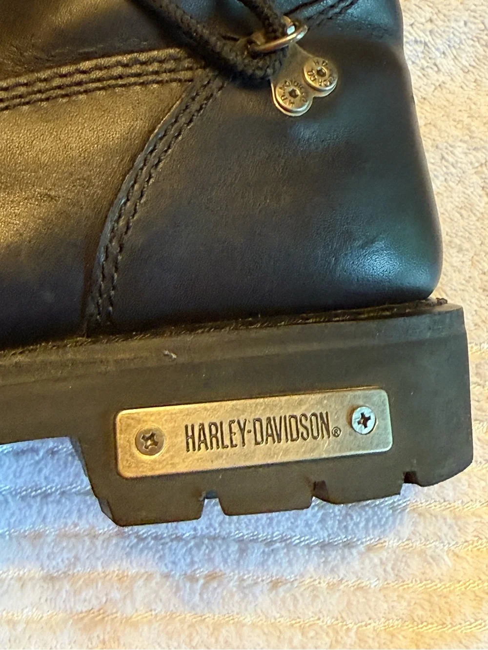 Men’s Harley Davidson Brake Light MC Boots. Leather Uppers,Twin Zippers. 11 1/2